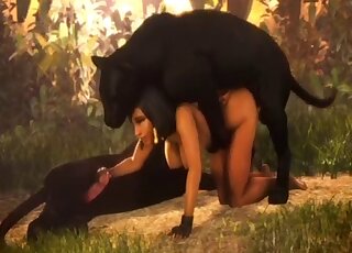 Un duo de panthères noires génial en train de baiser une femme très pulpeuse juste ici