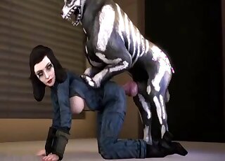 Amazing fuck movie showing Elizabeth from Bioshock fucking a dog