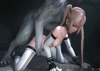 Anime woman is pounded ardently by a huge beast in a zoo anime porn