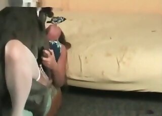 Kinky wife appreciates her dog’s efforts to fuck her in a missionary