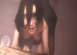 Elizabeth from Bioshock endures hot doggystyle dog fucking sesh